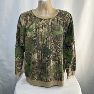 Vintage 80s RealTree Camo Sweatshirt Size 2X Raglan Pullover Crewneck Hunting